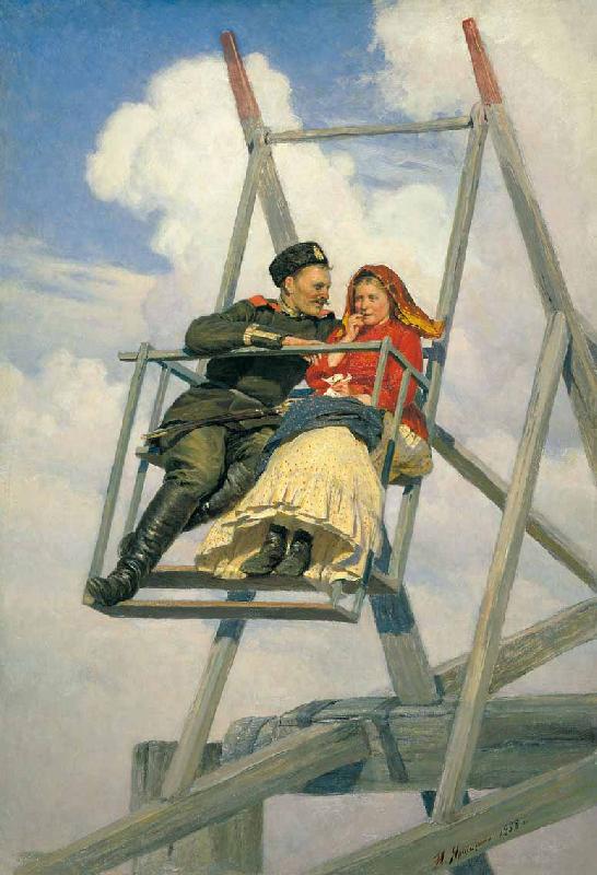 Nikolai Yaroshenko On swing Germany oil painting art